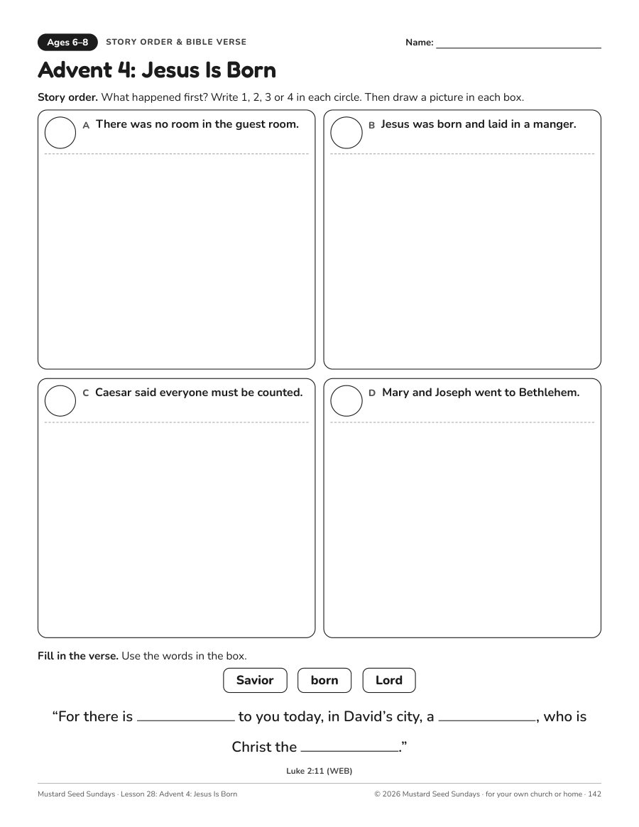 Ages 6–8 page