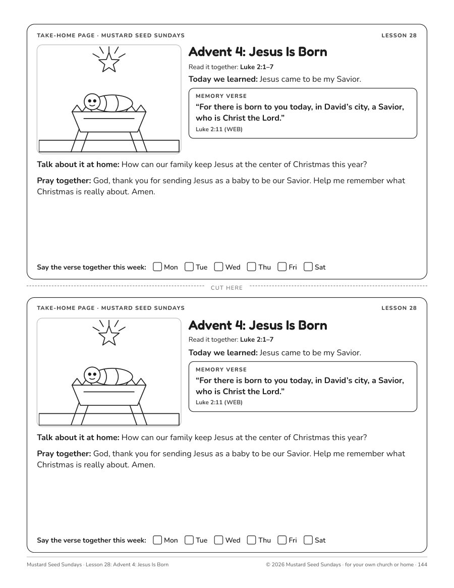 Take-home page